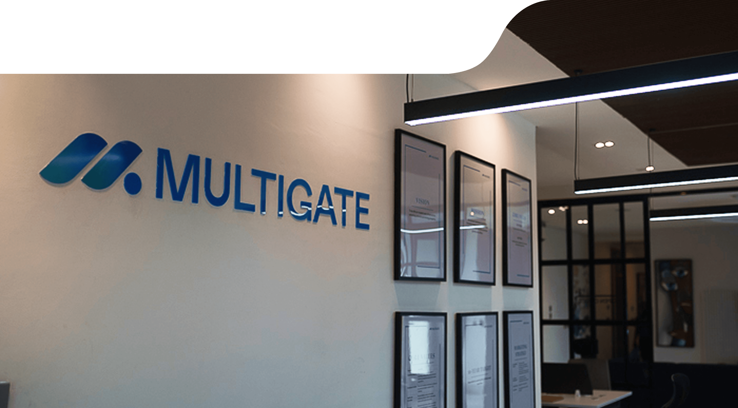 picture of a wall with the multigate logo